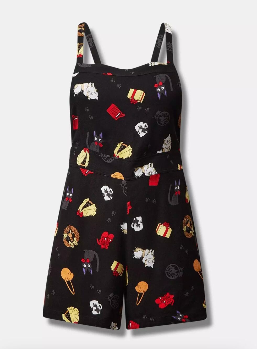 Torrid Studio Ghibli Kiki Tie-Back Shortall black rayon romper Delivery sz 2 2x
